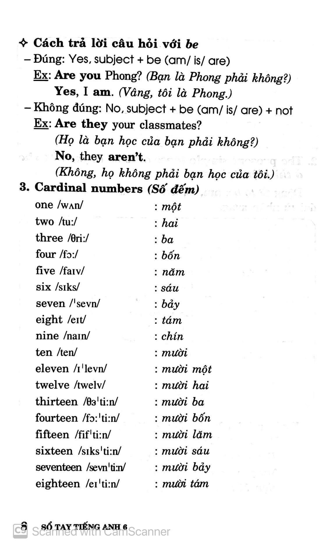 sổ tay tiếng anh - lớp 6