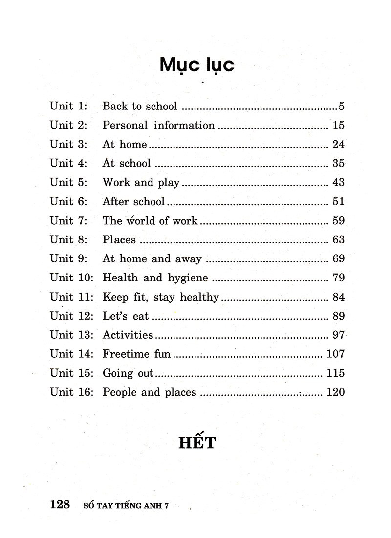 sổ tay tiếng anh - lớp 7