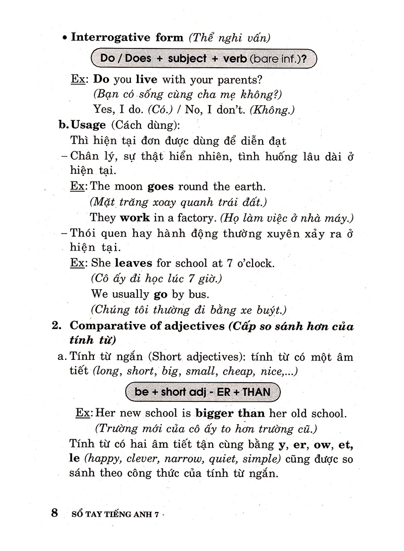 sổ tay tiếng anh - lớp 7