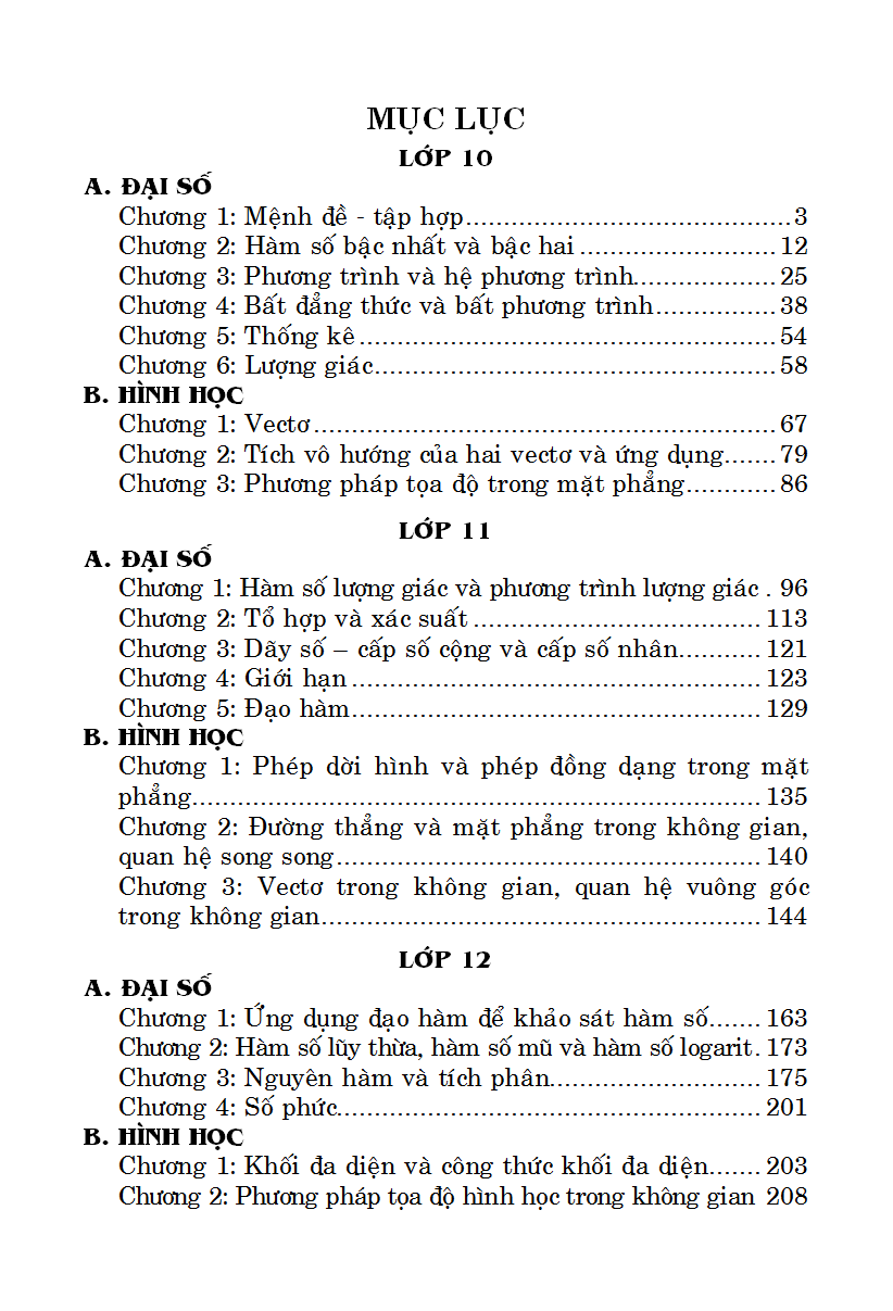sổ tay toán cấp 3