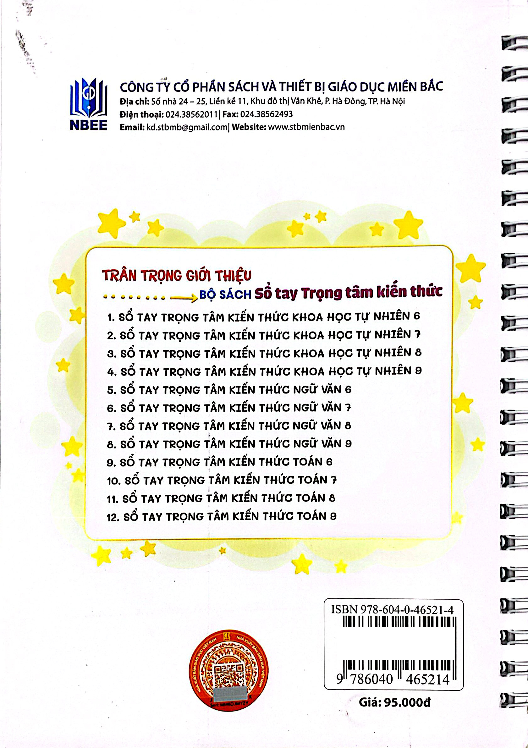 Sổ Tay Trọng Tâm Kiến Thức Khoa Học Tự Nhiên 9