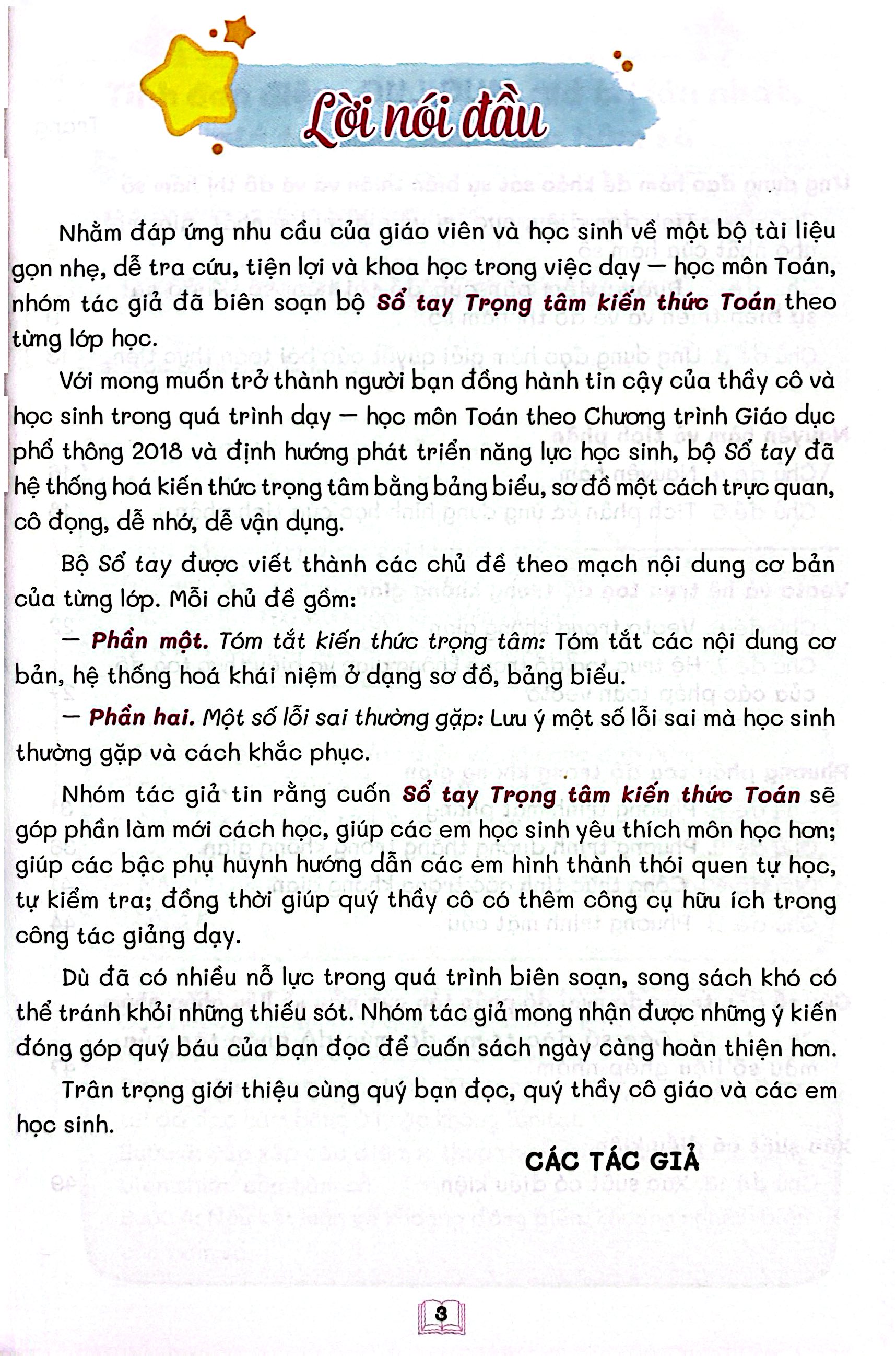 Sổ Tay Trọng Tâm Kiến Thức Toán 12