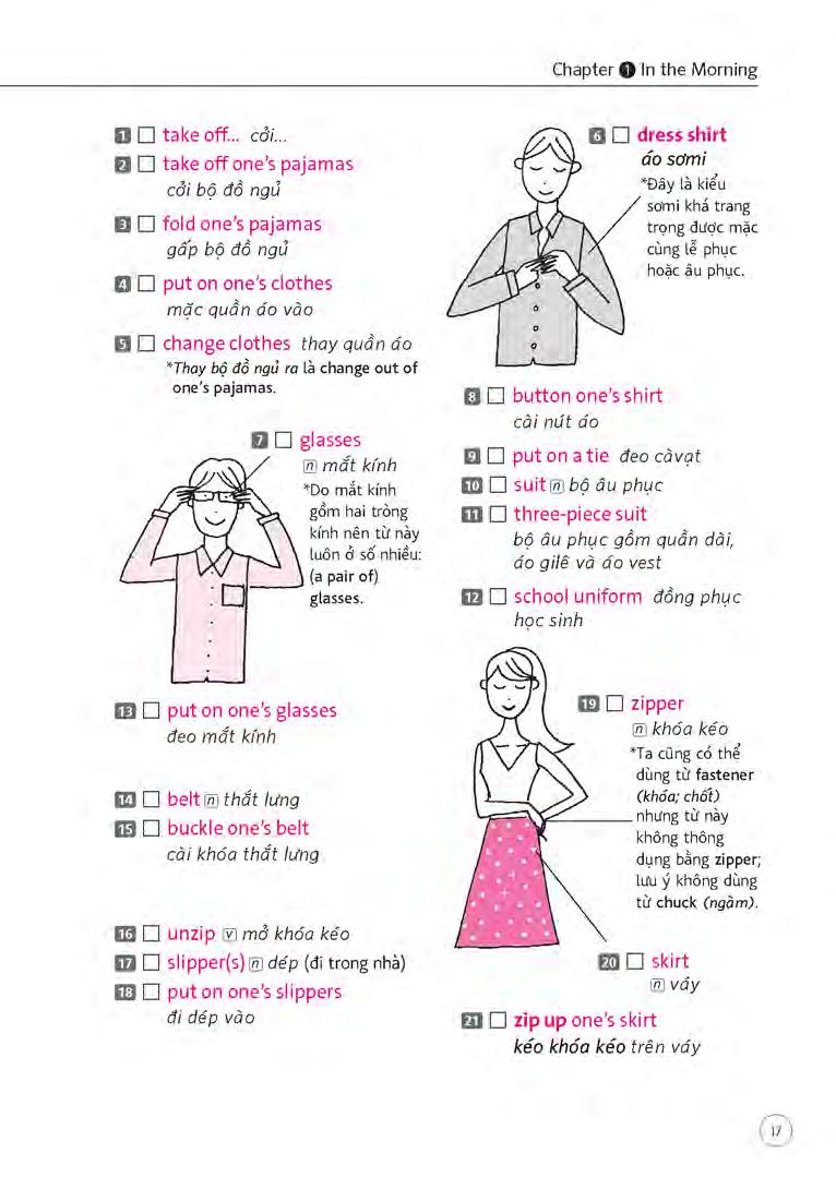sổ tay từ vựng tiếng anh - từ lúc thức giấc đến khi đi ngủ (bao gồm sách và 1 đĩa mp3)