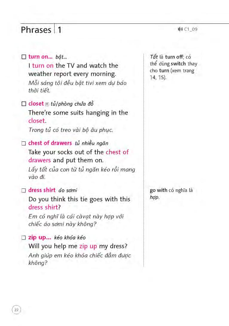 sổ tay từ vựng tiếng anh - từ lúc thức giấc đến khi đi ngủ (bao gồm sách và 1 đĩa mp3)