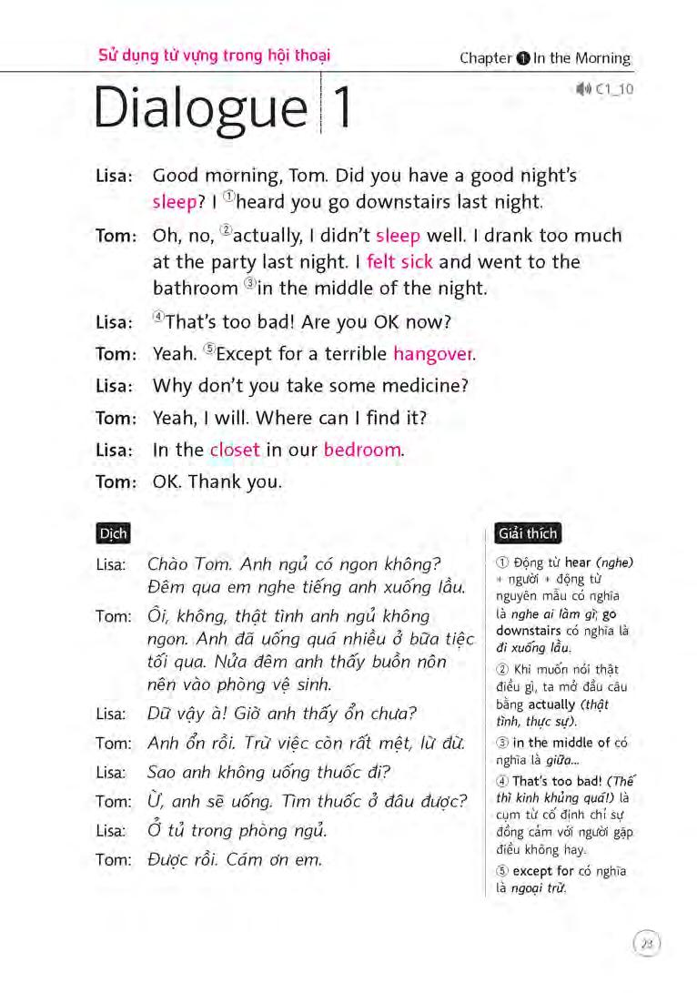 sổ tay từ vựng tiếng anh - từ lúc thức giấc đến khi đi ngủ (bao gồm sách và 1 đĩa mp3)