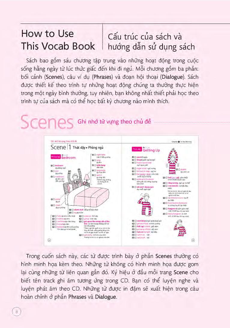sổ tay từ vựng tiếng anh - từ lúc thức giấc đến khi đi ngủ (bao gồm sách và 1 đĩa mp3)