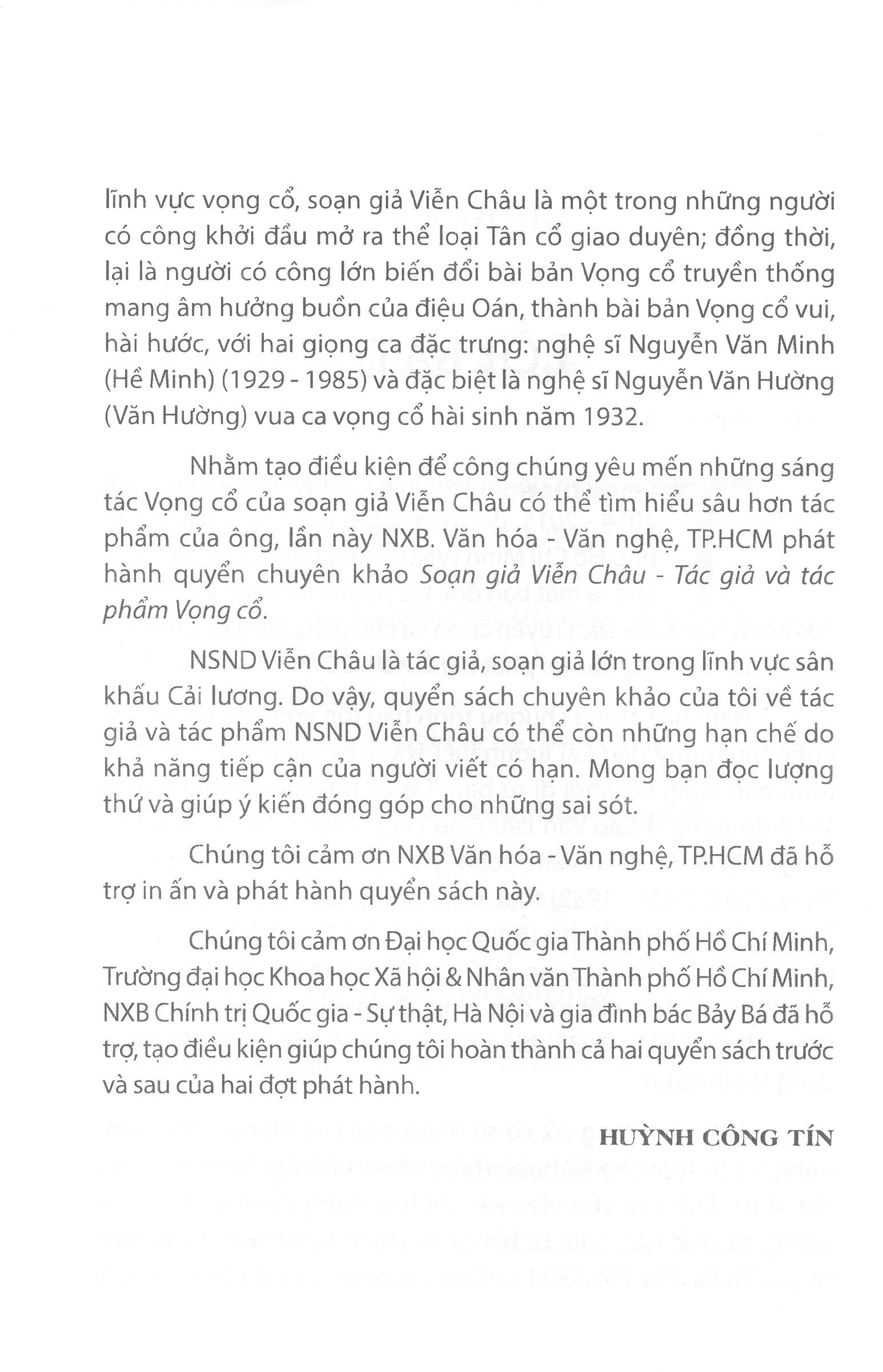 soạn giả viễn châu - tác giả và tác phẩm vọng cổ