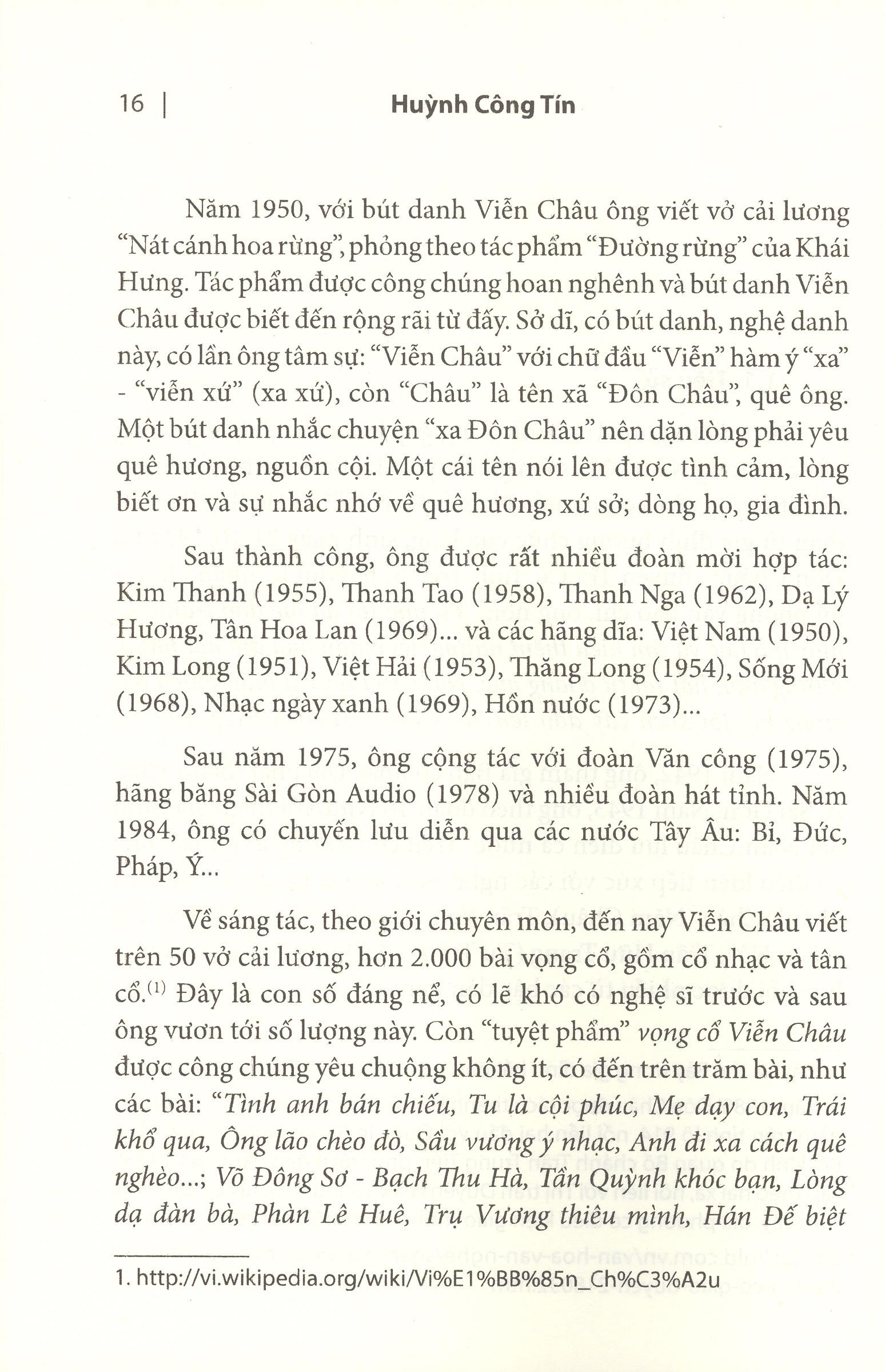 soạn giả viễn châu - tác giả và tác phẩm vọng cổ