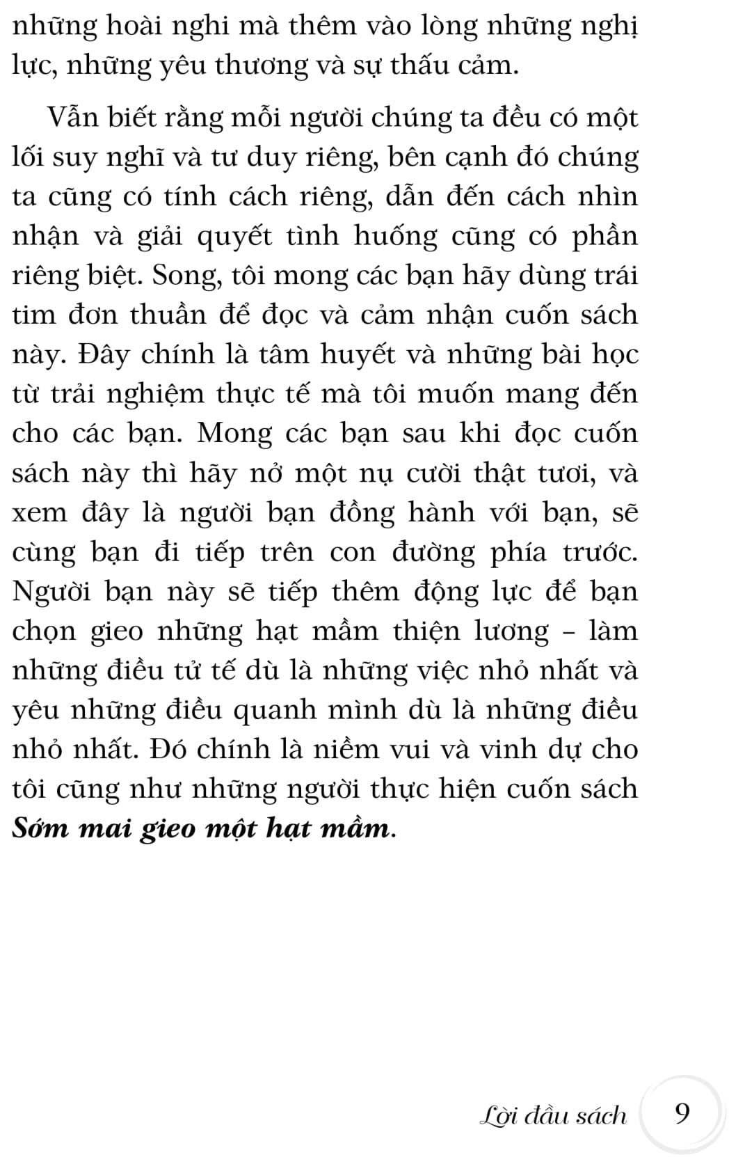sớm mai gieo một hạt mầm