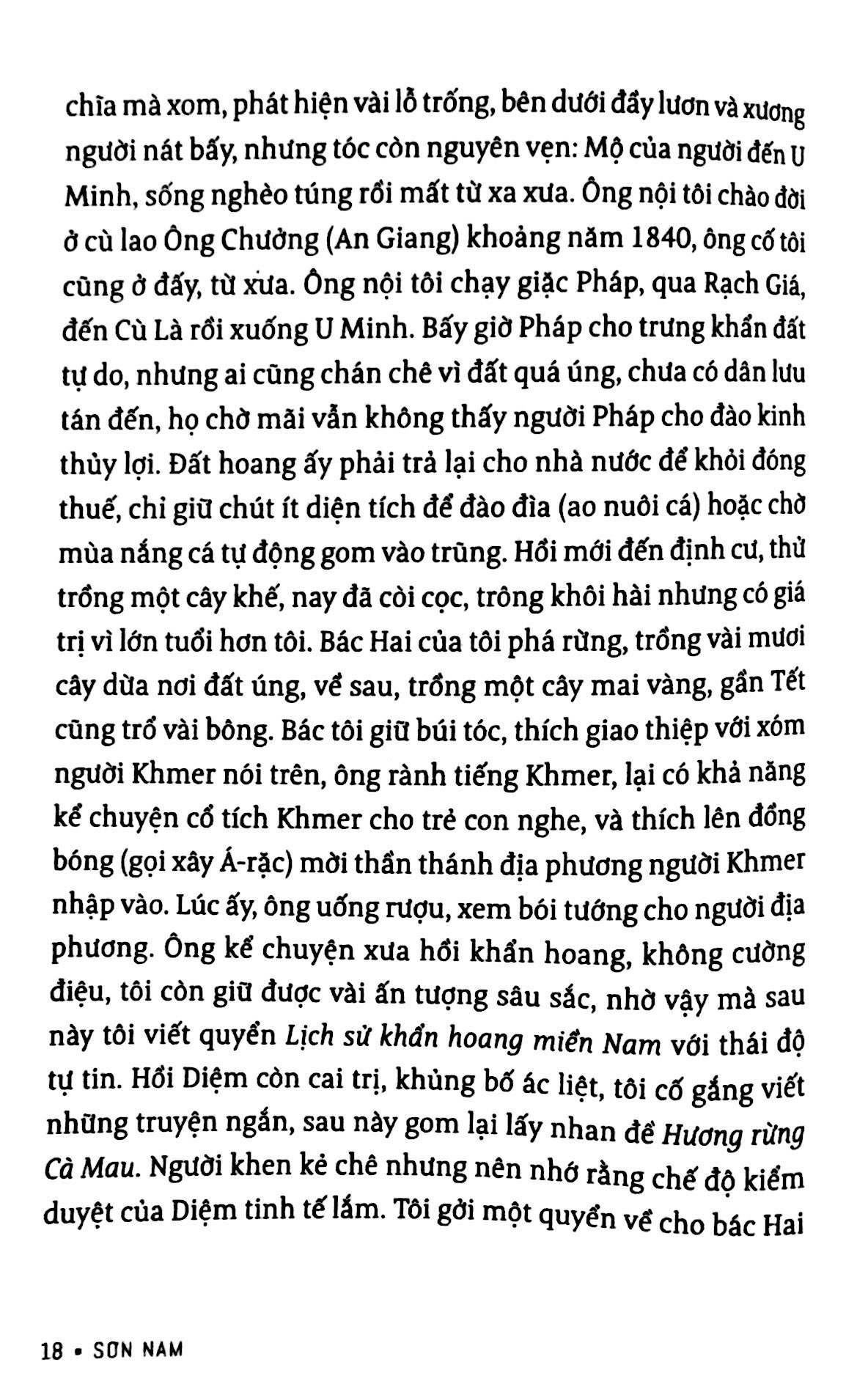 sơn nam - từ u minh đến cần thơ - ở chiền khu 9 - 20 năm giữa lòng đô thị-bình an (tb 2018)