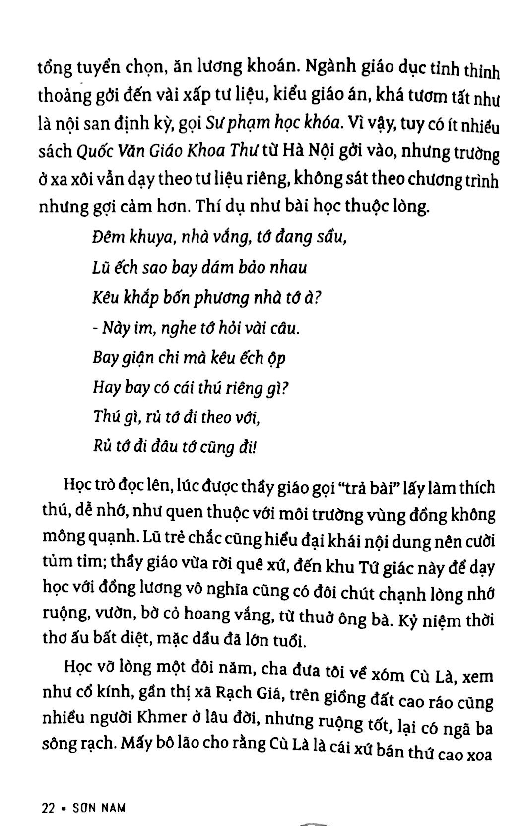 sơn nam - từ u minh đến cần thơ - ở chiền khu 9 - 20 năm giữa lòng đô thị-bình an (tb 2018)