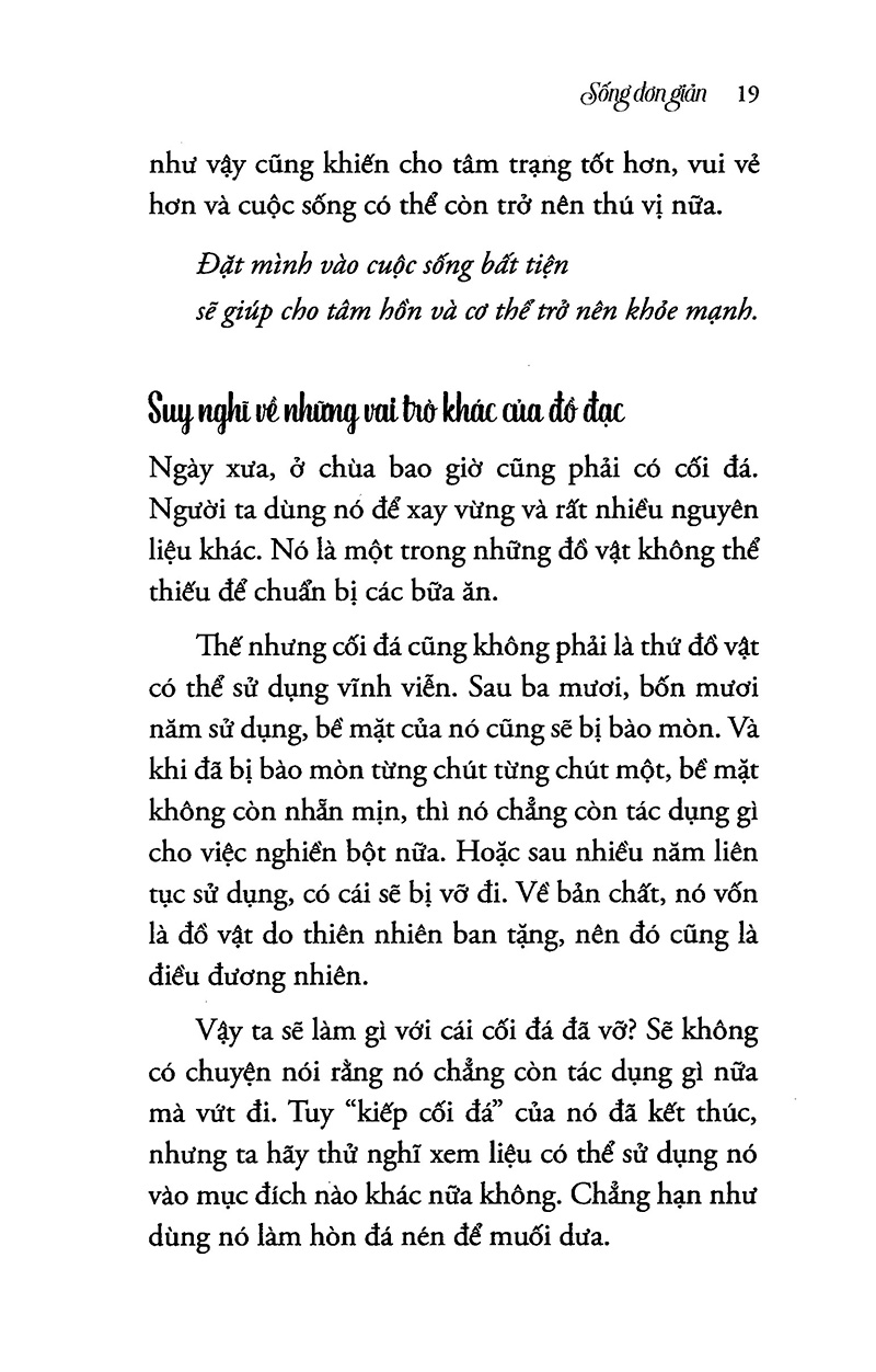 sống đơn giản cho mình thanh thản