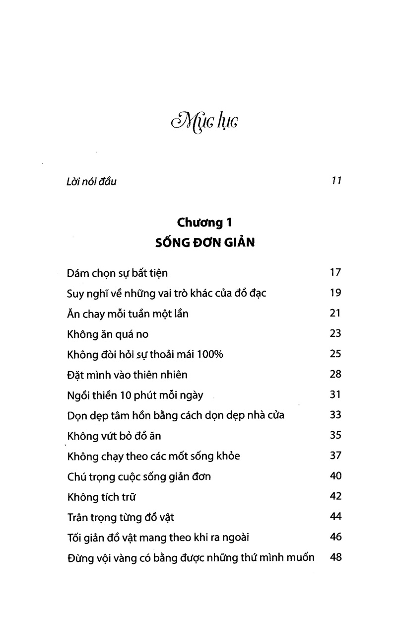 sống đơn giản cho mình thanh thản