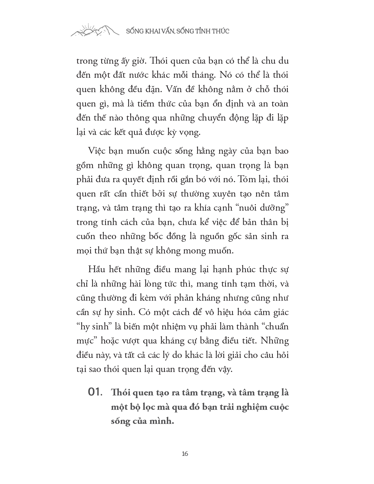 sống khai vấn - sống tỉnh thức