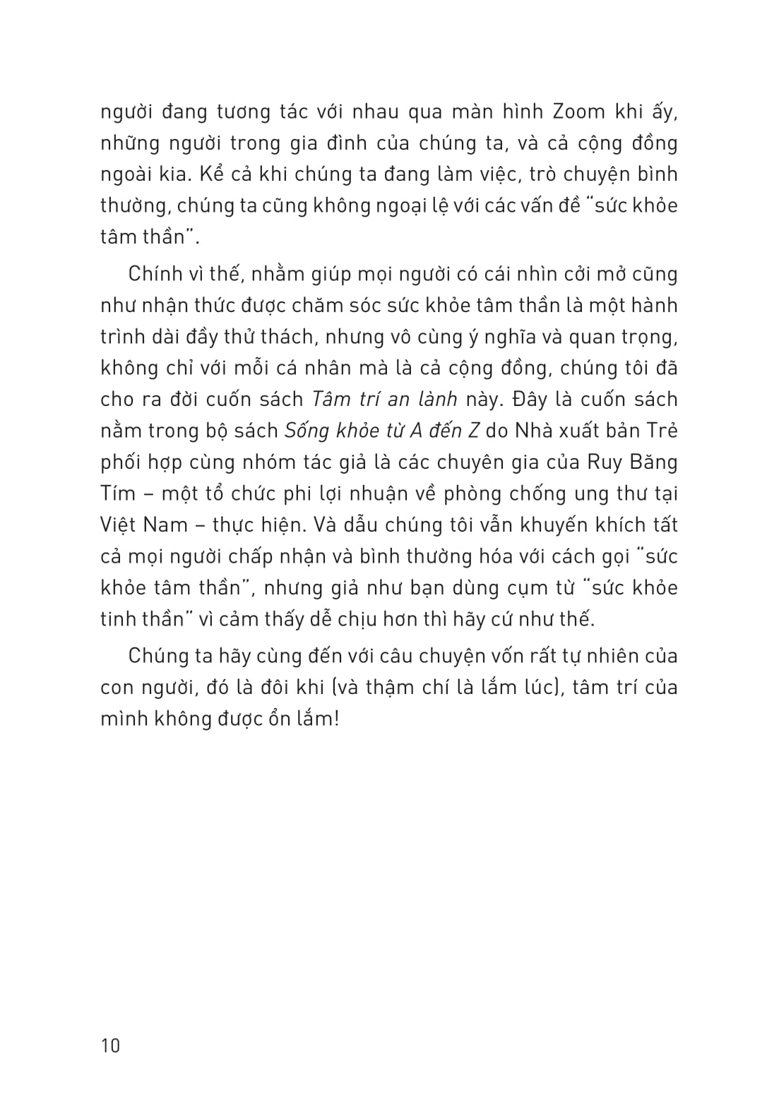 sống khỏe từ a đến z - tâm trí an lành