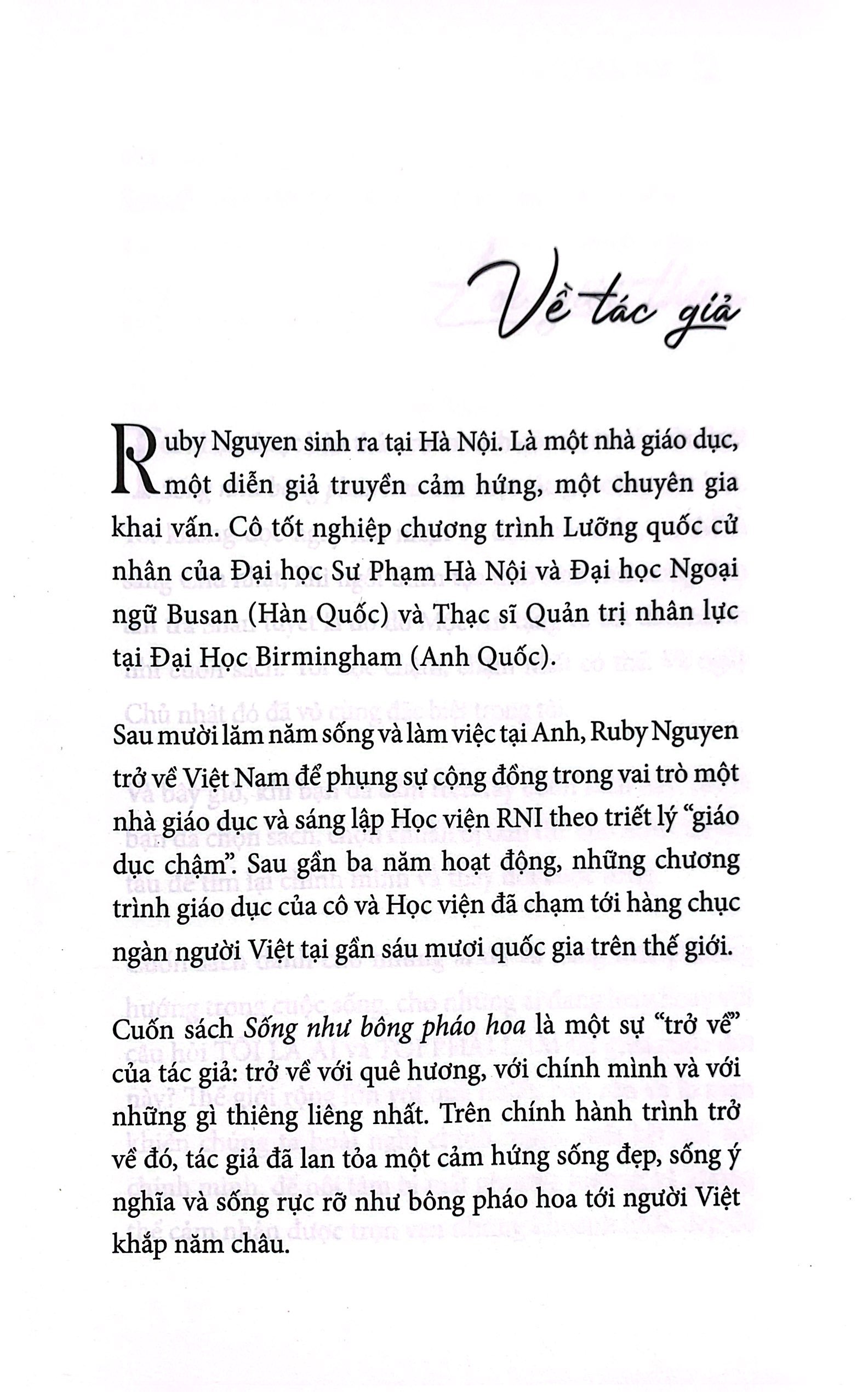 sống như bông pháo hoa - hành trình khám phá điều quý giá nhất cuộc đời