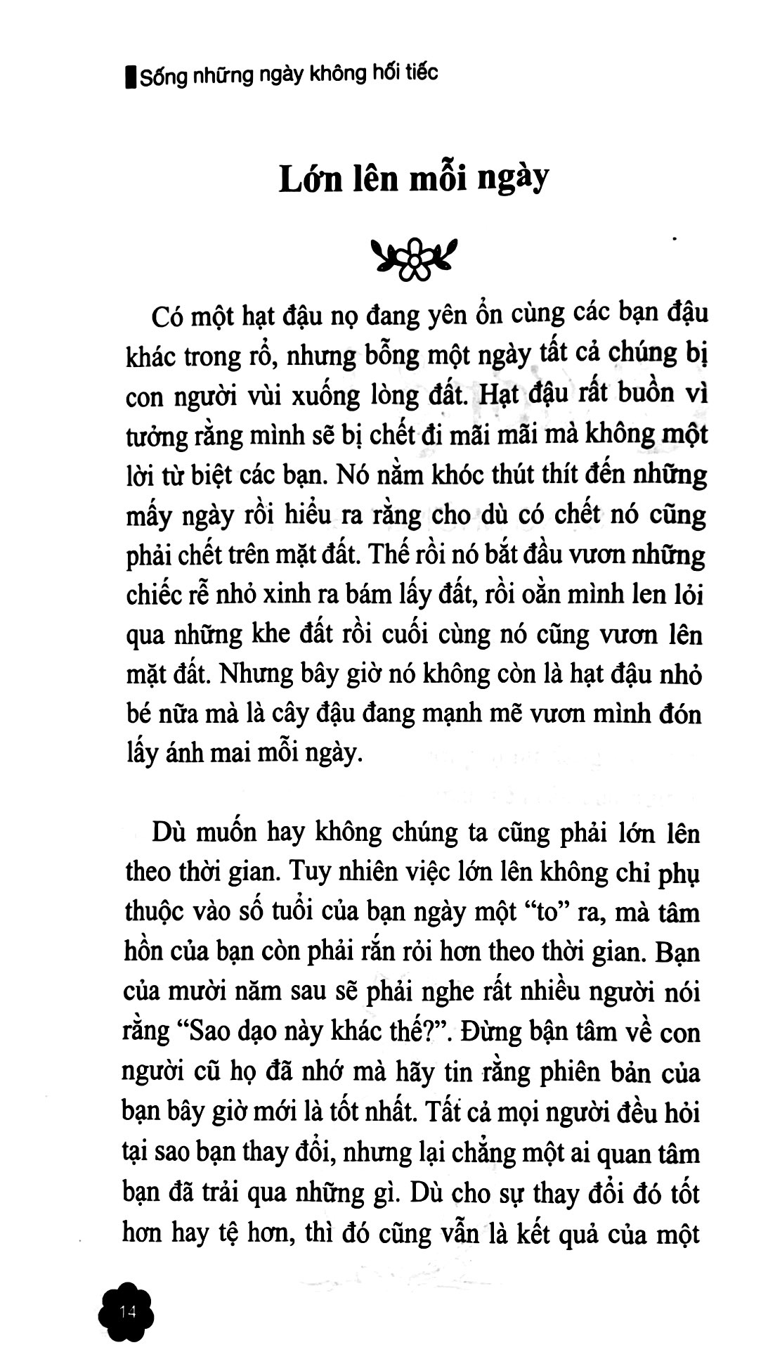 sống những ngày không hối tiếc