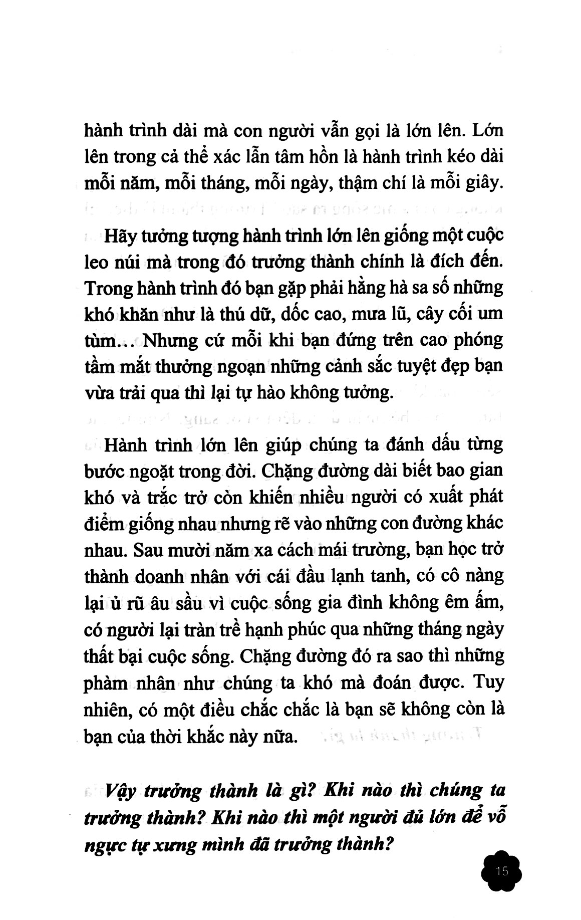 sống những ngày không hối tiếc