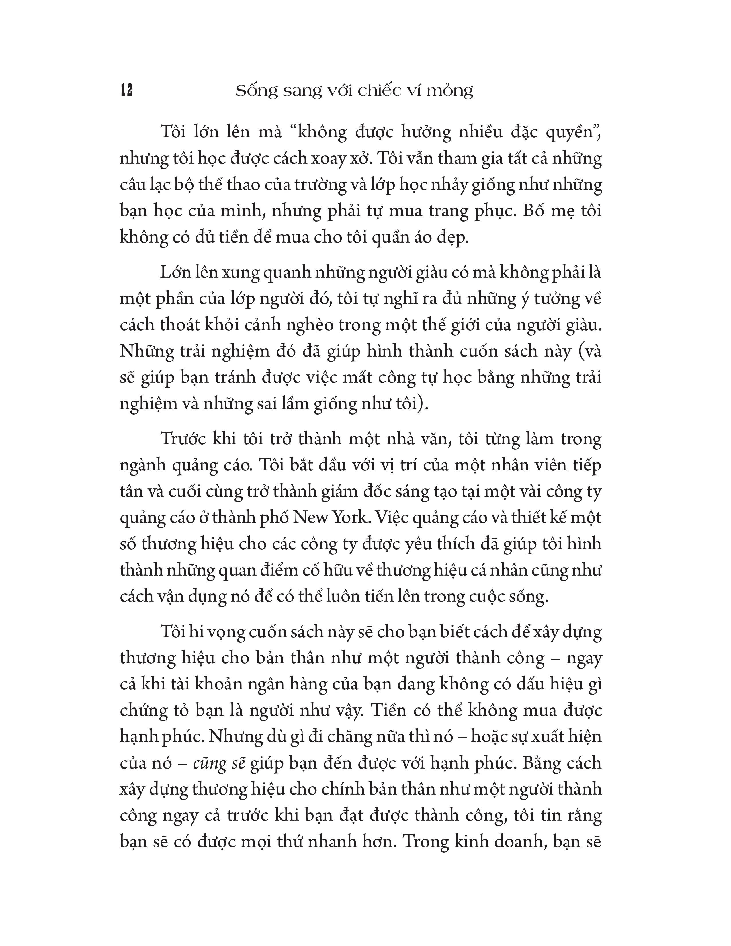 sống sang với chiếc ví mỏng