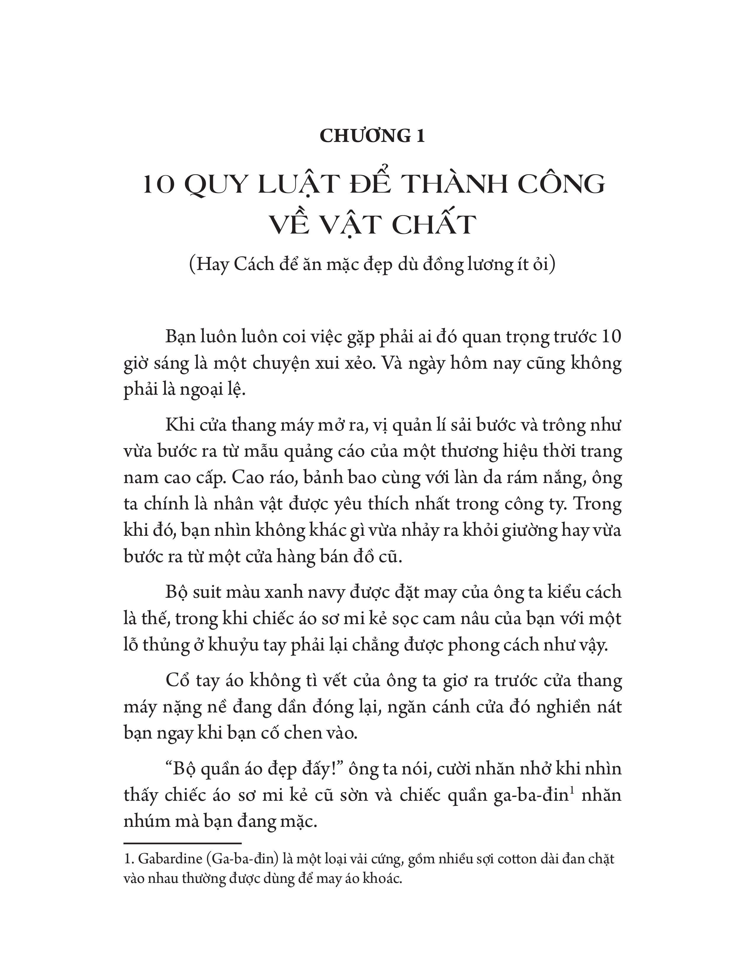 sống sang với chiếc ví mỏng