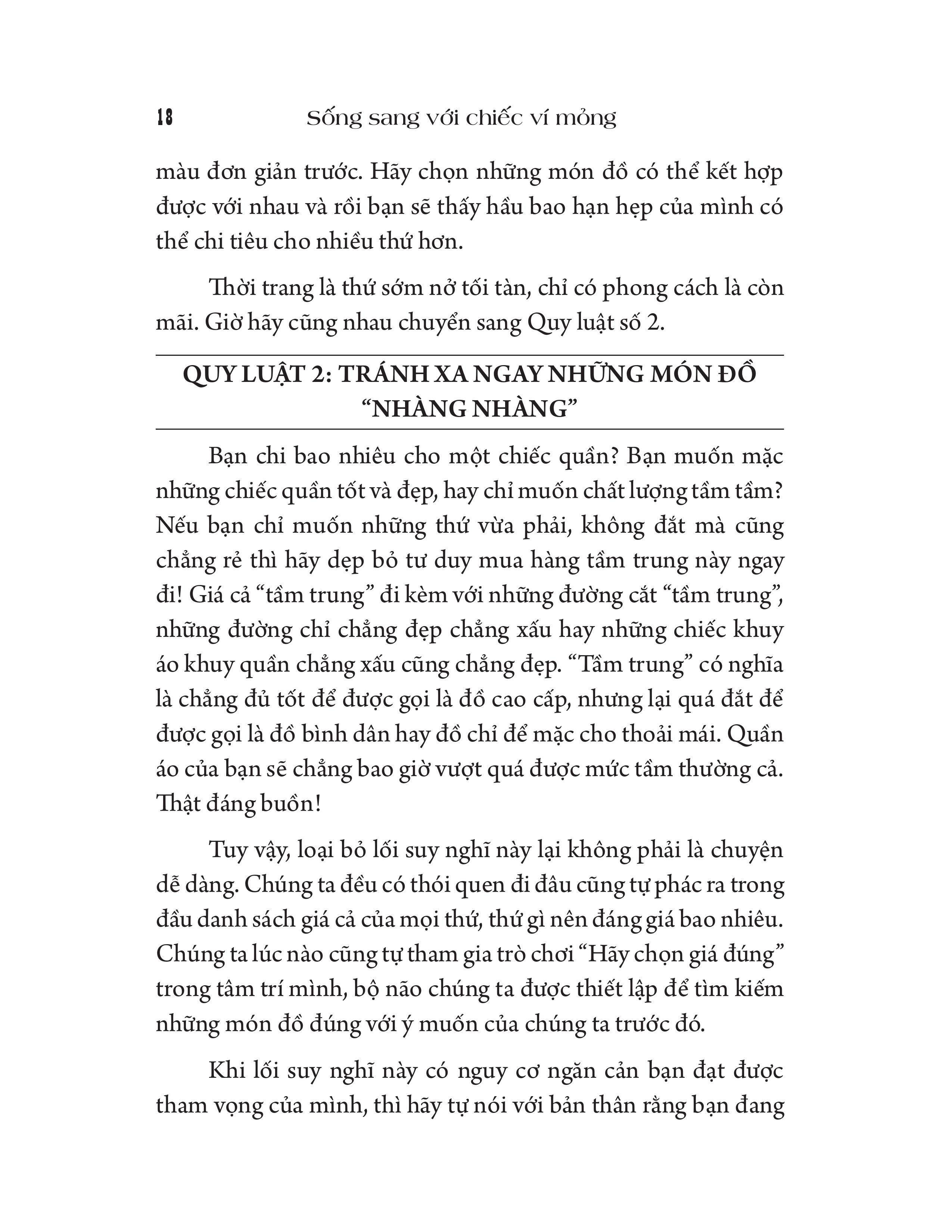 sống sang với chiếc ví mỏng