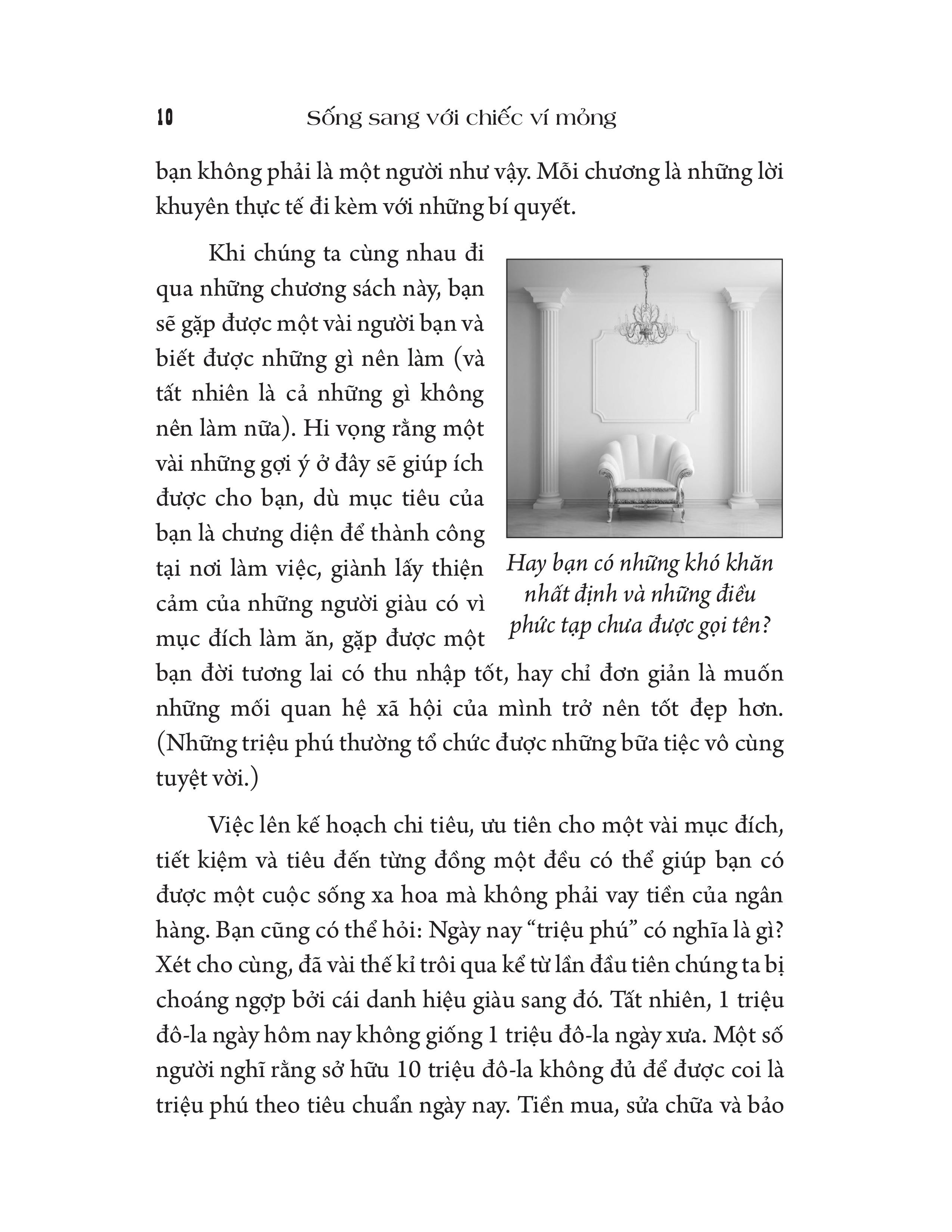 sống sang với chiếc ví mỏng