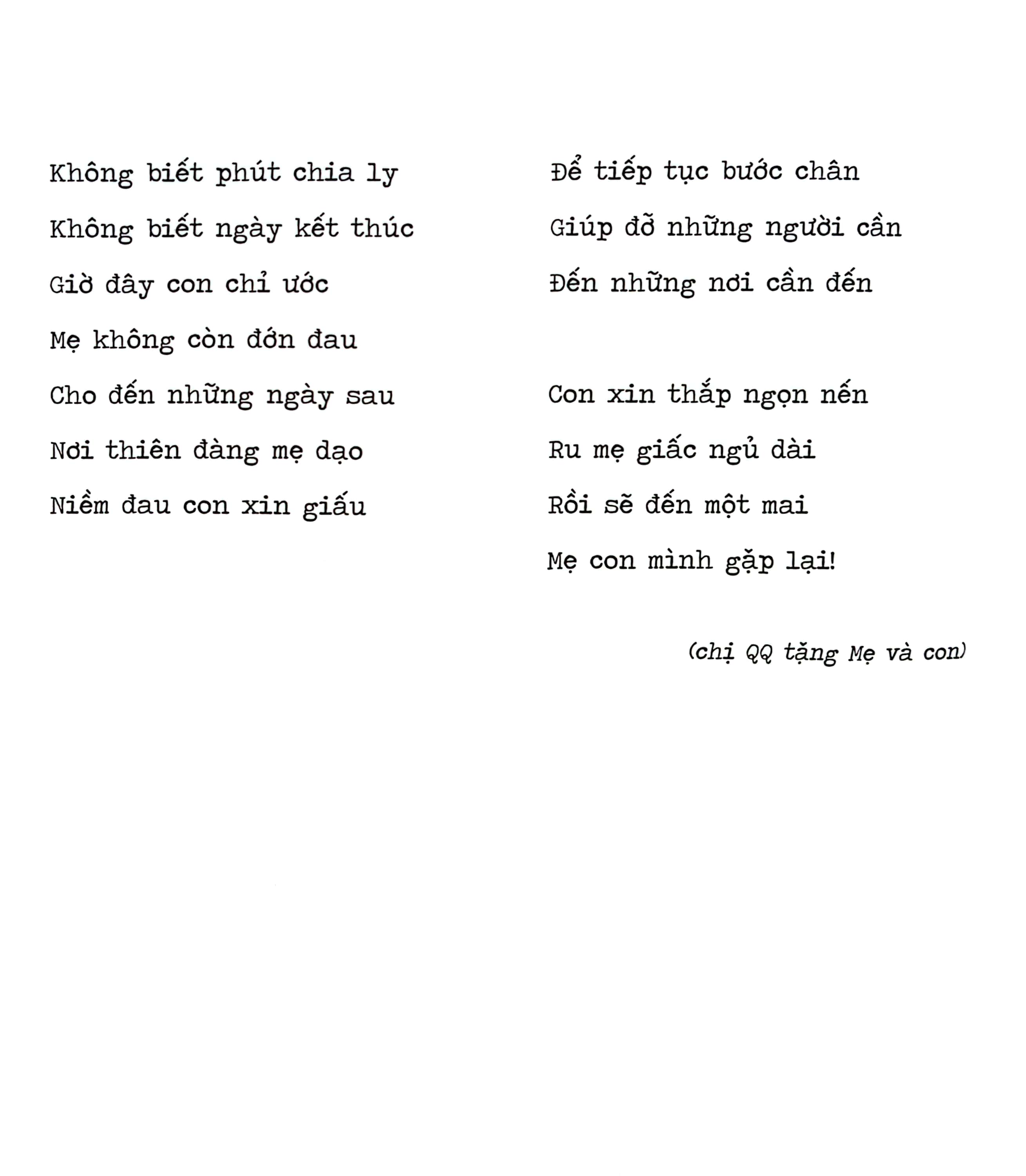 sống thay phần mẹ