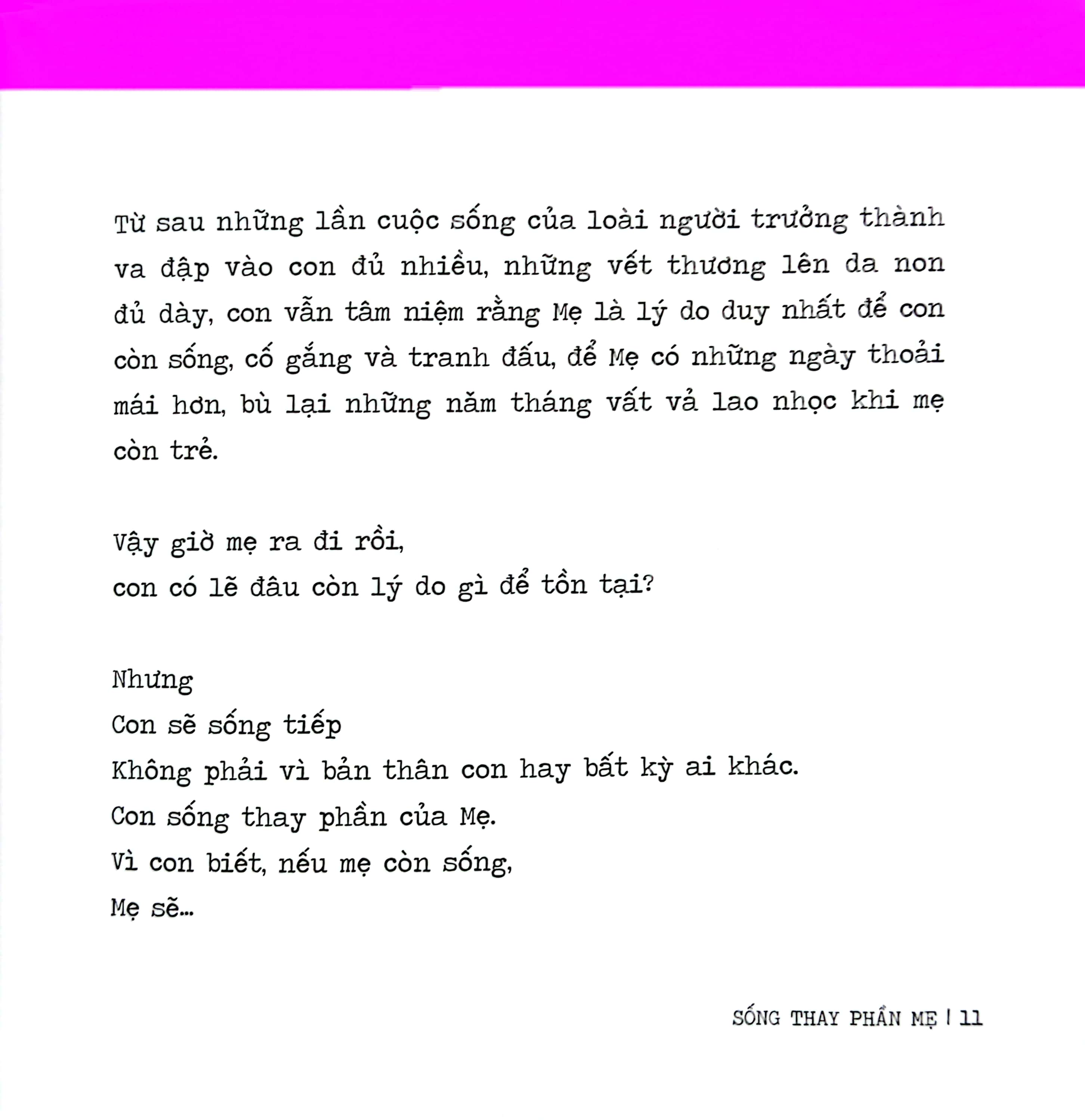 sống thay phần mẹ
