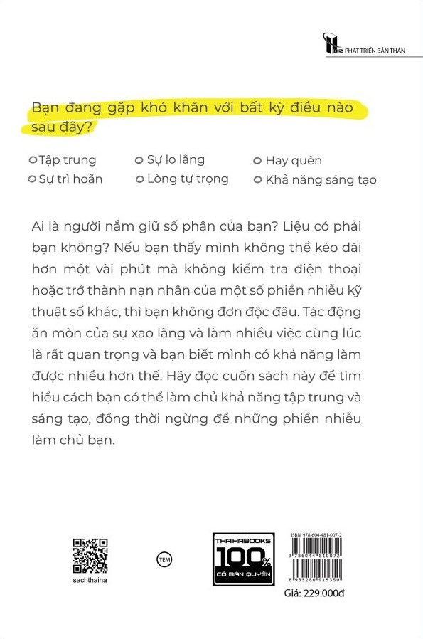sống thông minh - kiểm soát sự phân tâm trong thời đại số và tận hưởng cuộc sống trọn vẹn
