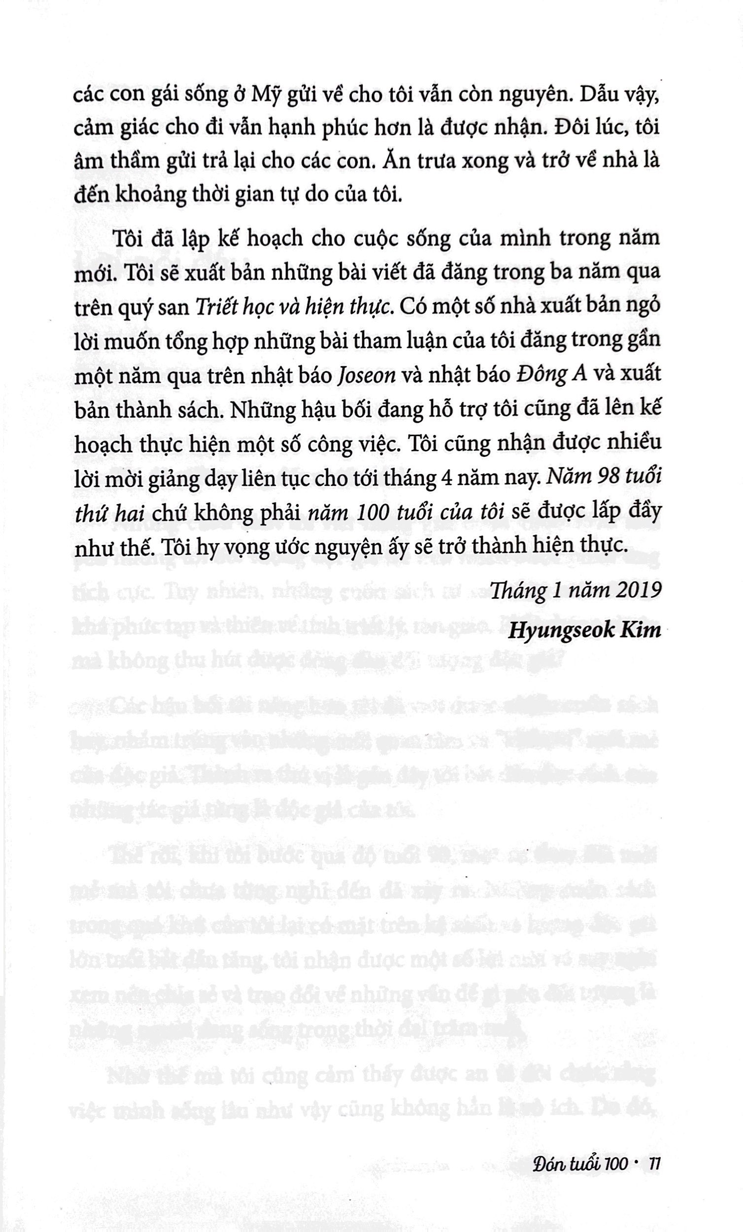 sống trăm năm và tôi nhận thấy…