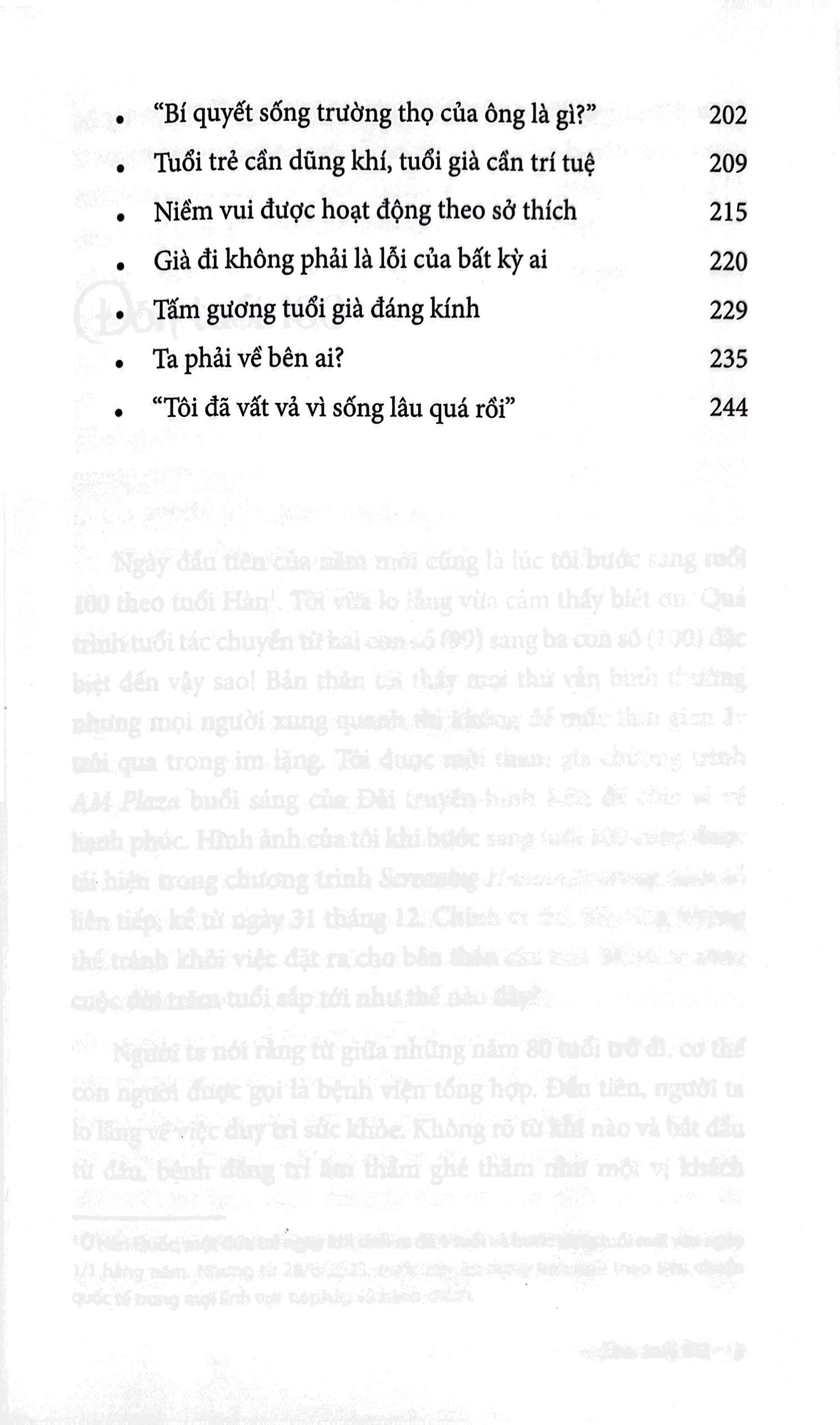 sống trăm năm và tôi nhận thấy…