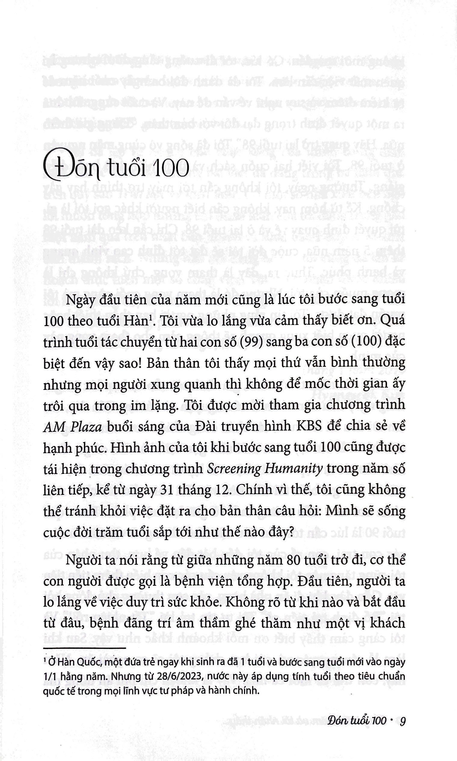 sống trăm năm và tôi nhận thấy…