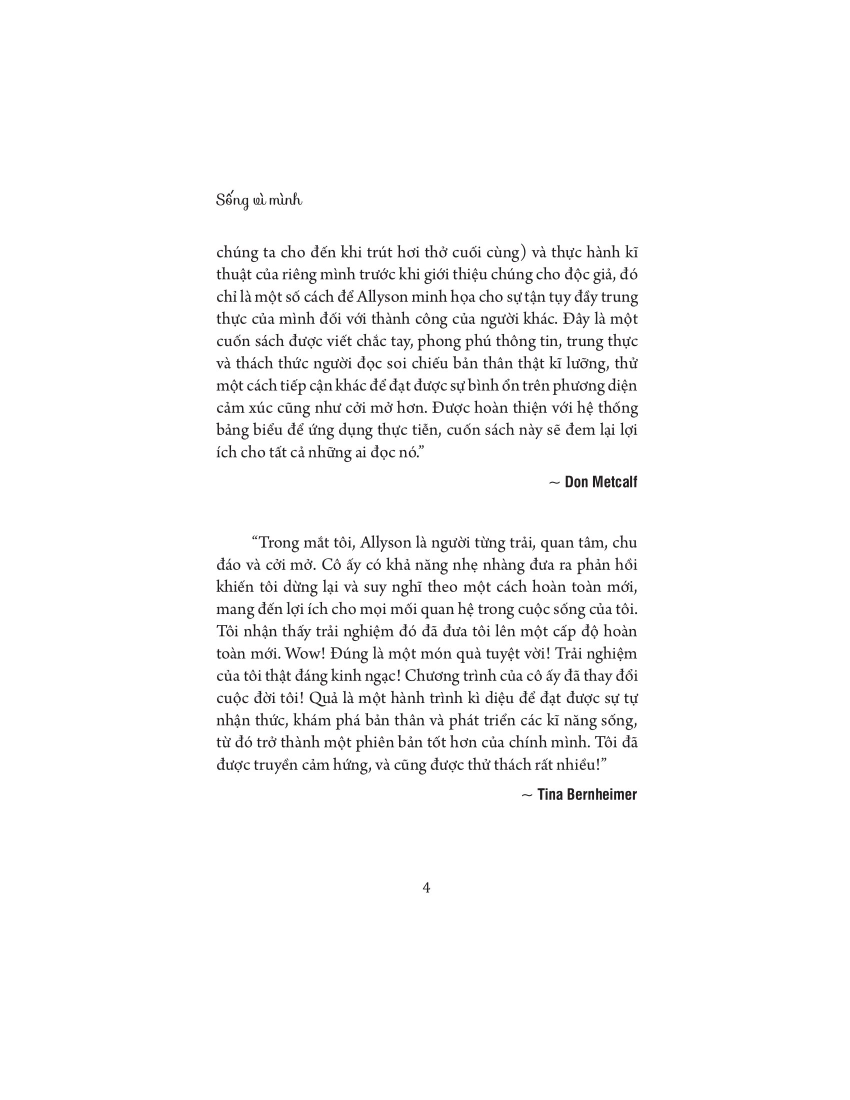 sống vì mình - viết lại quy luật về phẩm giá và trách nhiệm với hạnh phúc của bản thân
