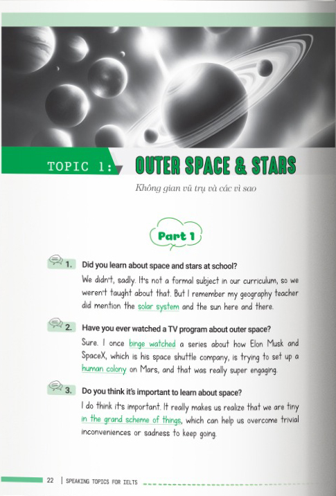 speaking topics for ielts - luyện nói ielts theo chủ đề