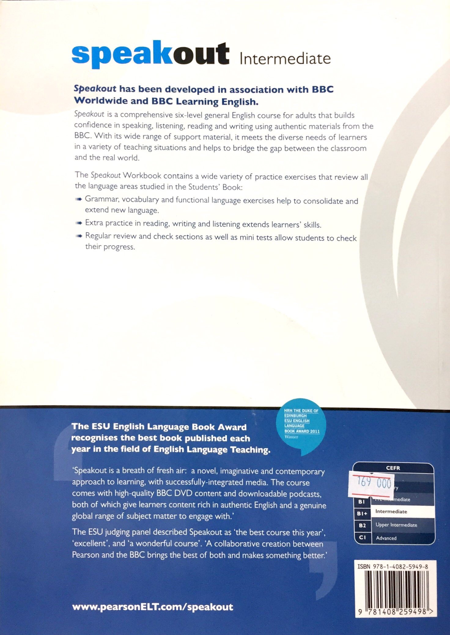 speakout intermediate level workbook with key and audio cd