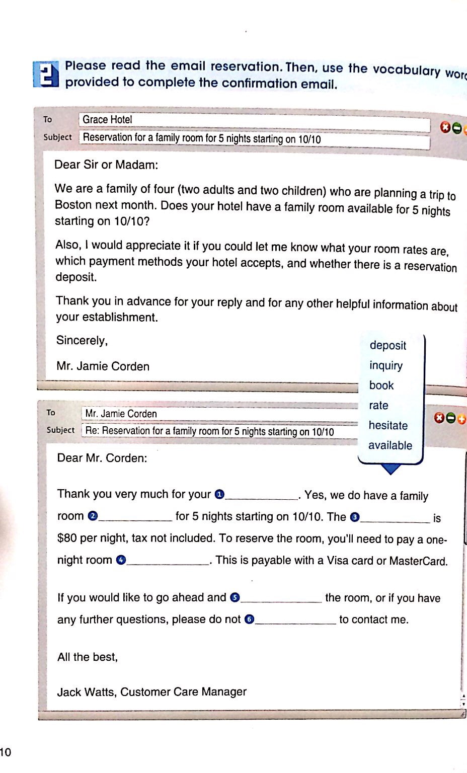 specialized english for tourims