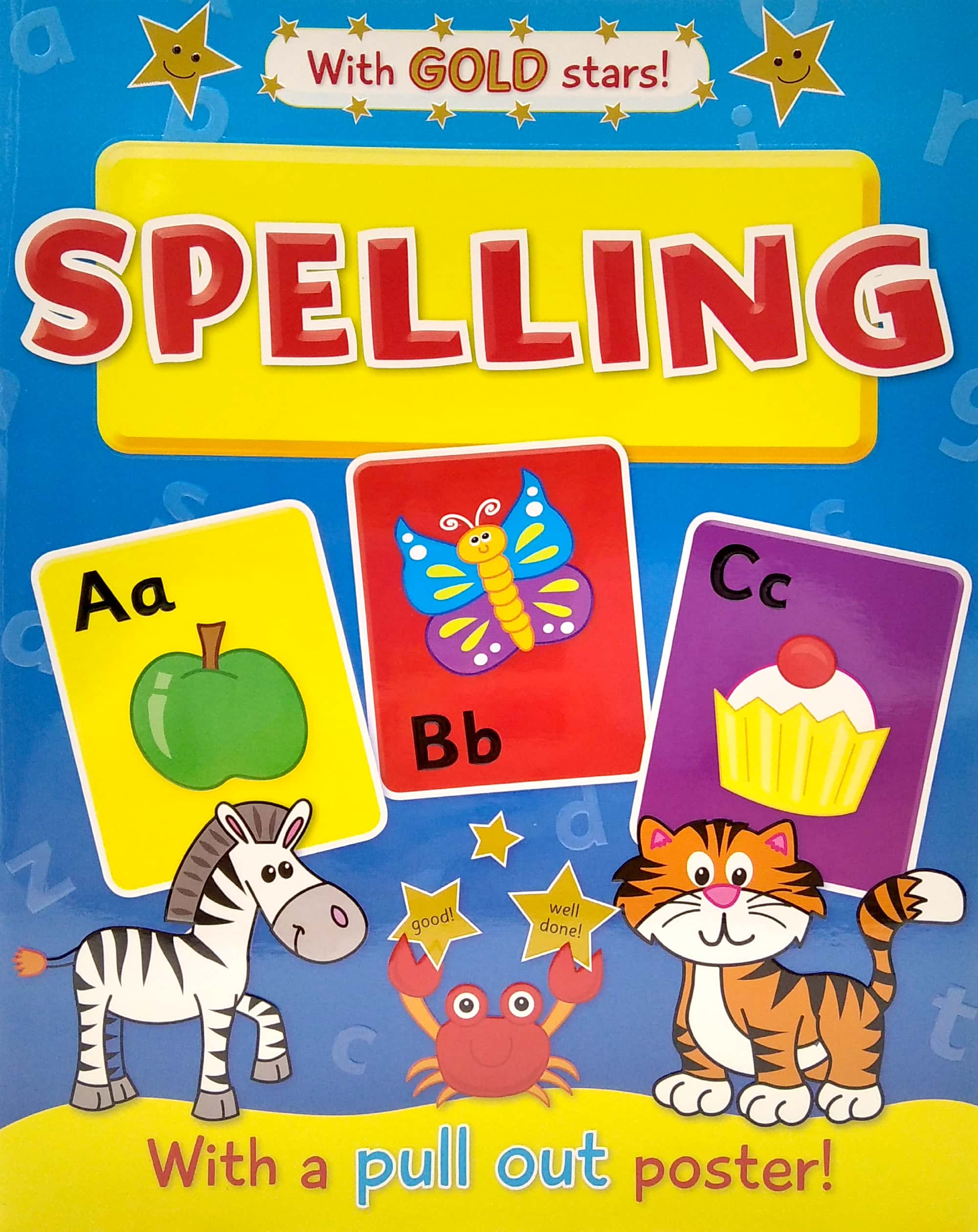 spelling with gold stars and pull out poster