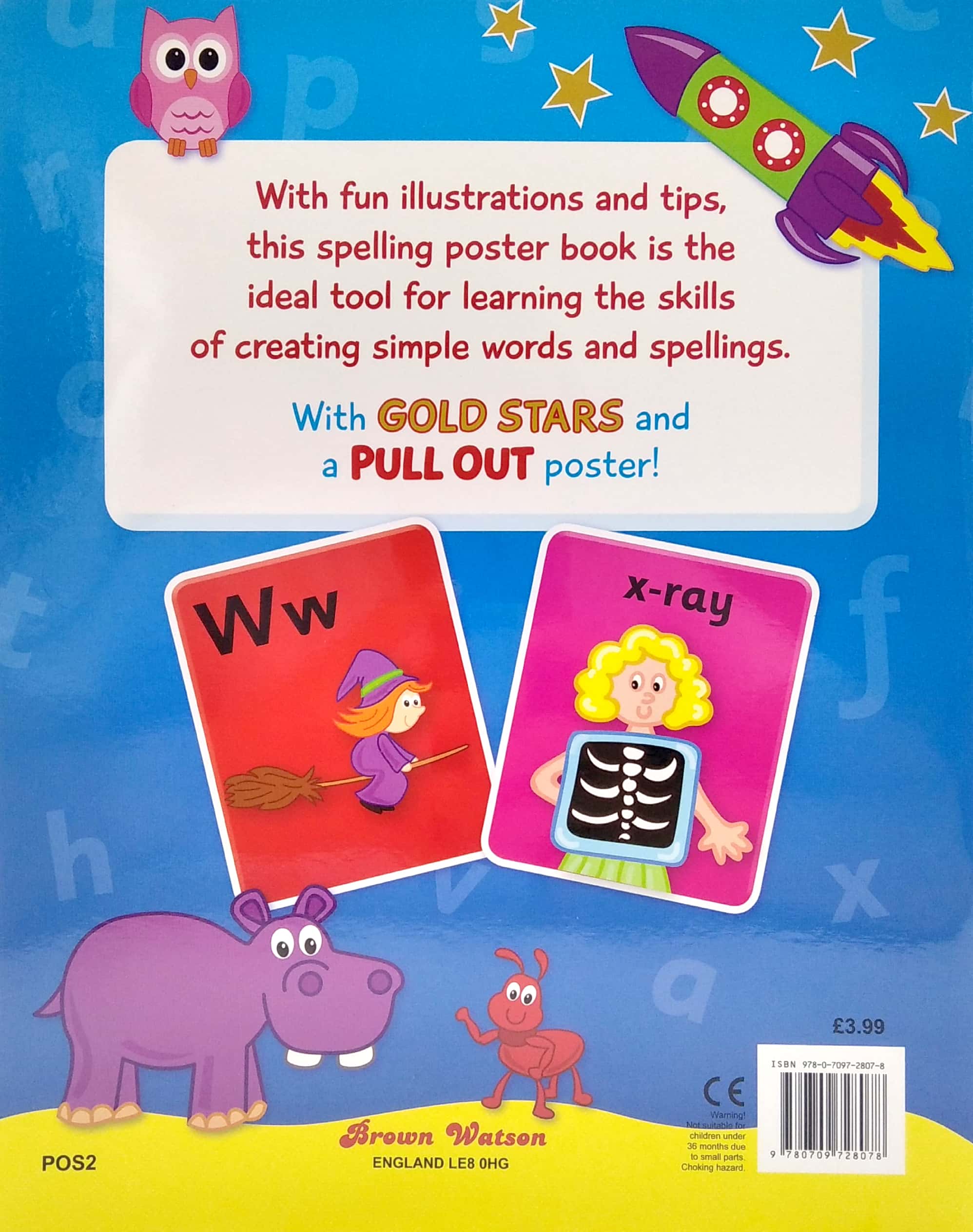 spelling with gold stars and pull out poster