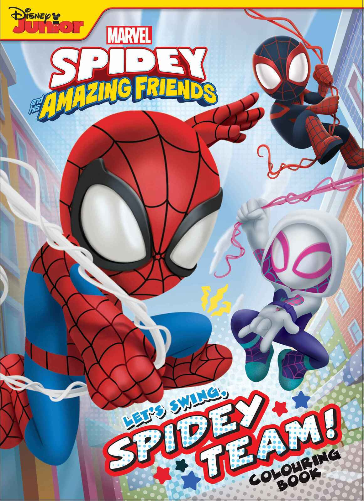 spidey and his amazing friends - let's swing, spidey team! colouring book