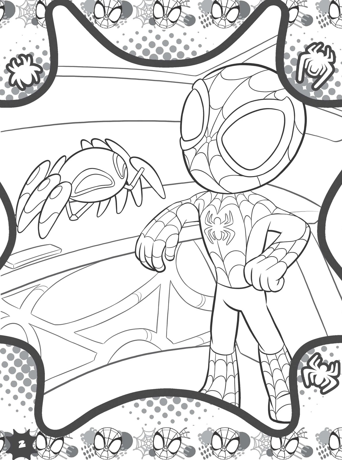 spidey and his amazing friends - let's swing, spidey team! colouring book