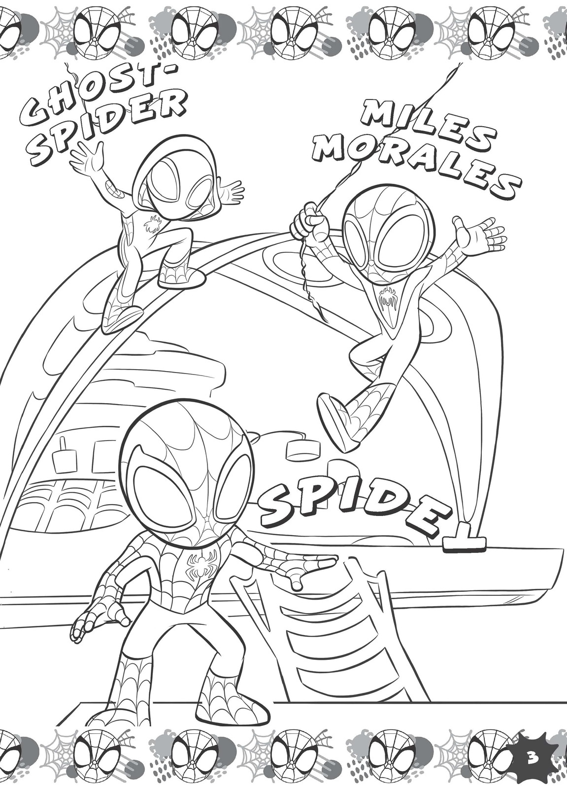 spidey and his amazing friends - let's swing, spidey team! colouring book