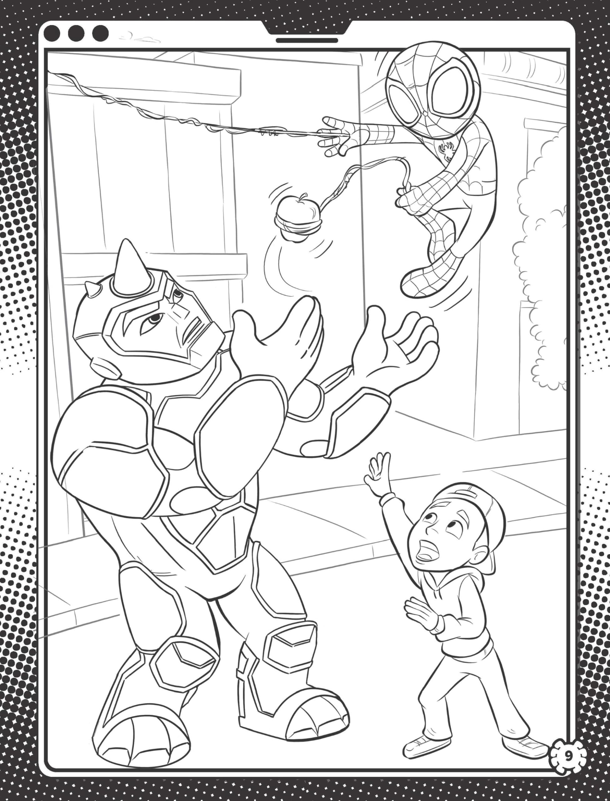 spidey and his amazing friends - mega colouring book - glow webs glow