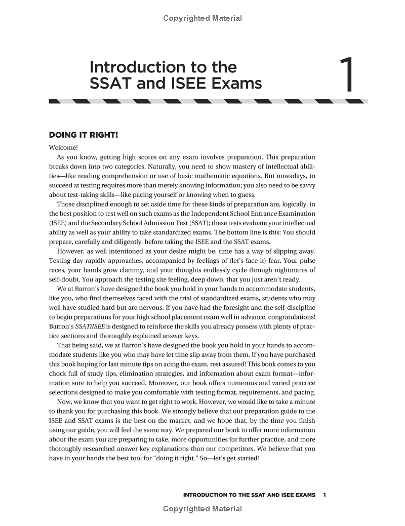 ssat/isee: high school entrance examinations 4th edition (barron's test prep)