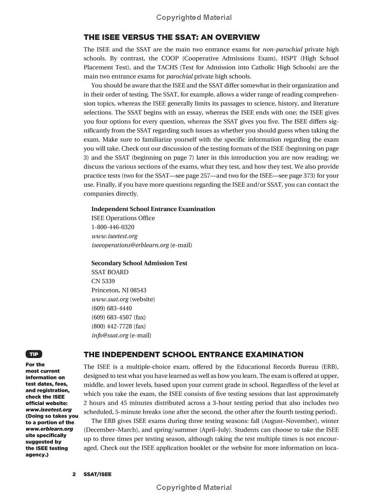ssat/isee: high school entrance examinations 4th edition (barron's test prep)