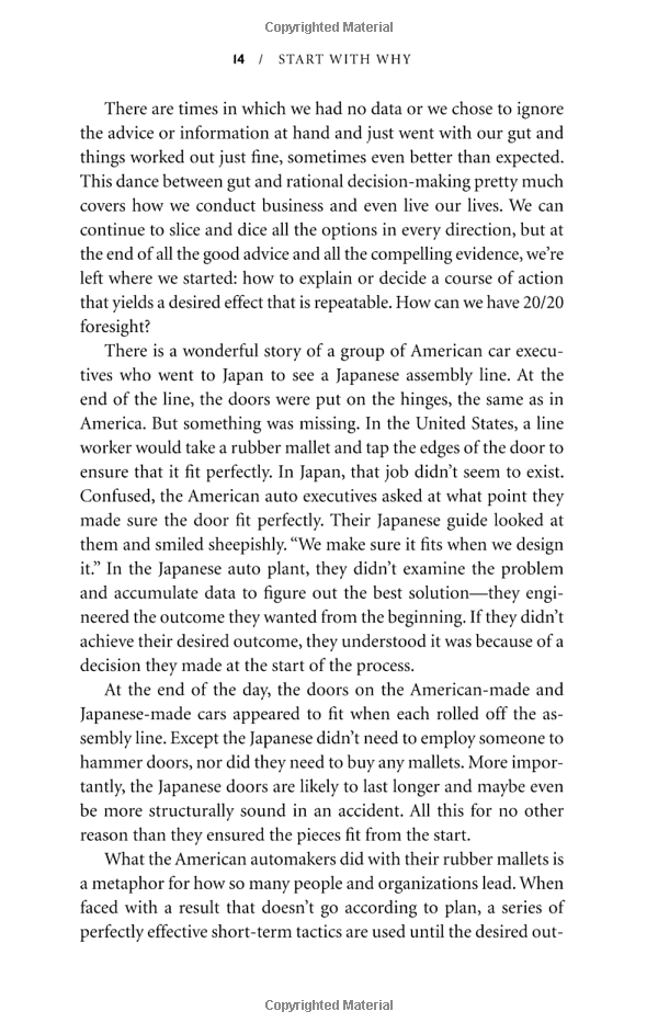 start with why : how great leaders inspire everyone to action