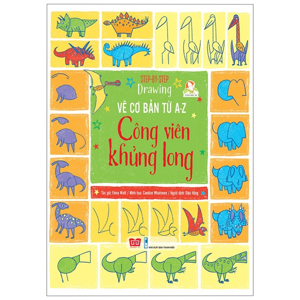 step by step drawing - vẽ cơ bản từ a-z - công viên khủng long