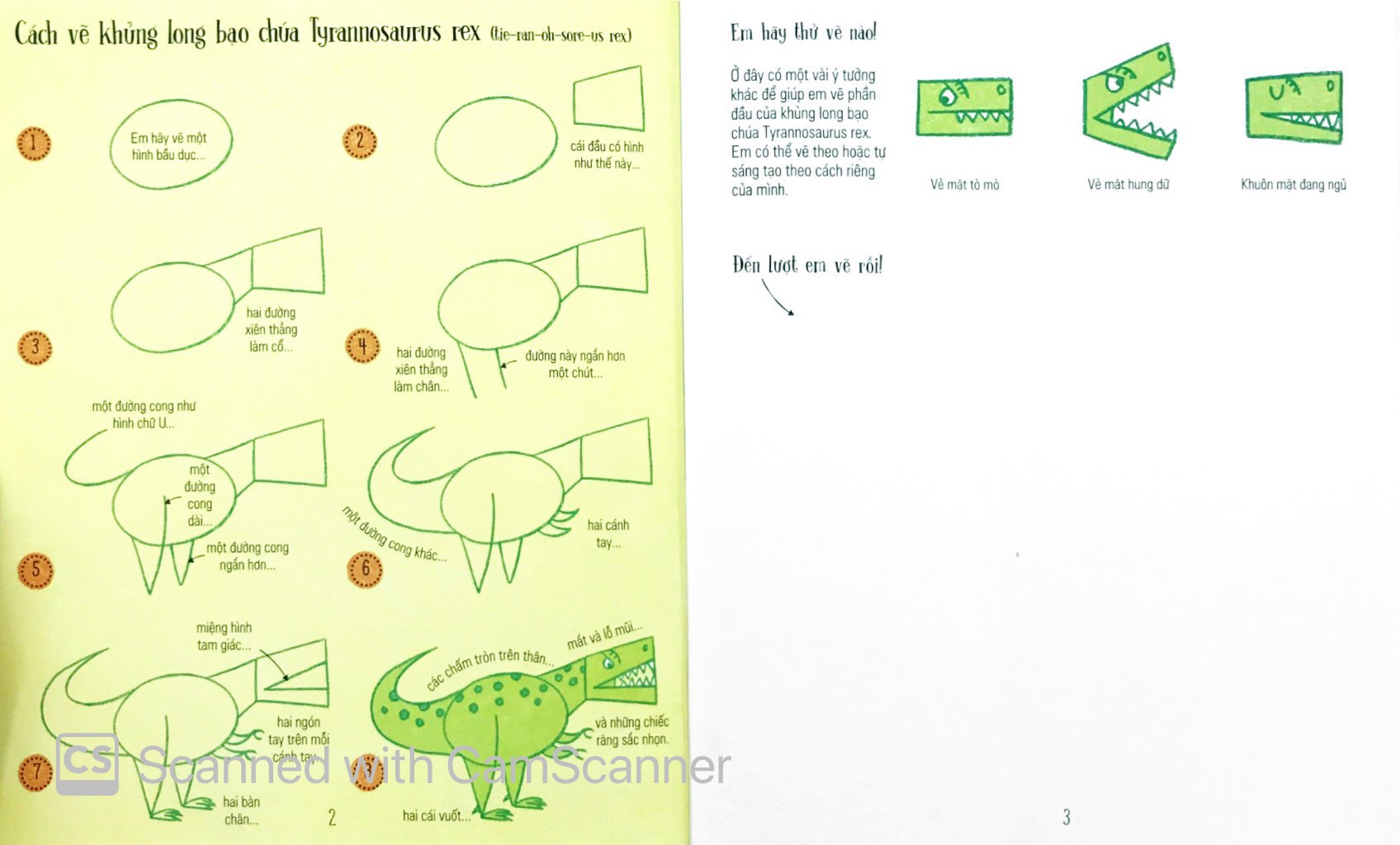 step by step drawing - vẽ cơ bản từ a-z - công viên khủng long