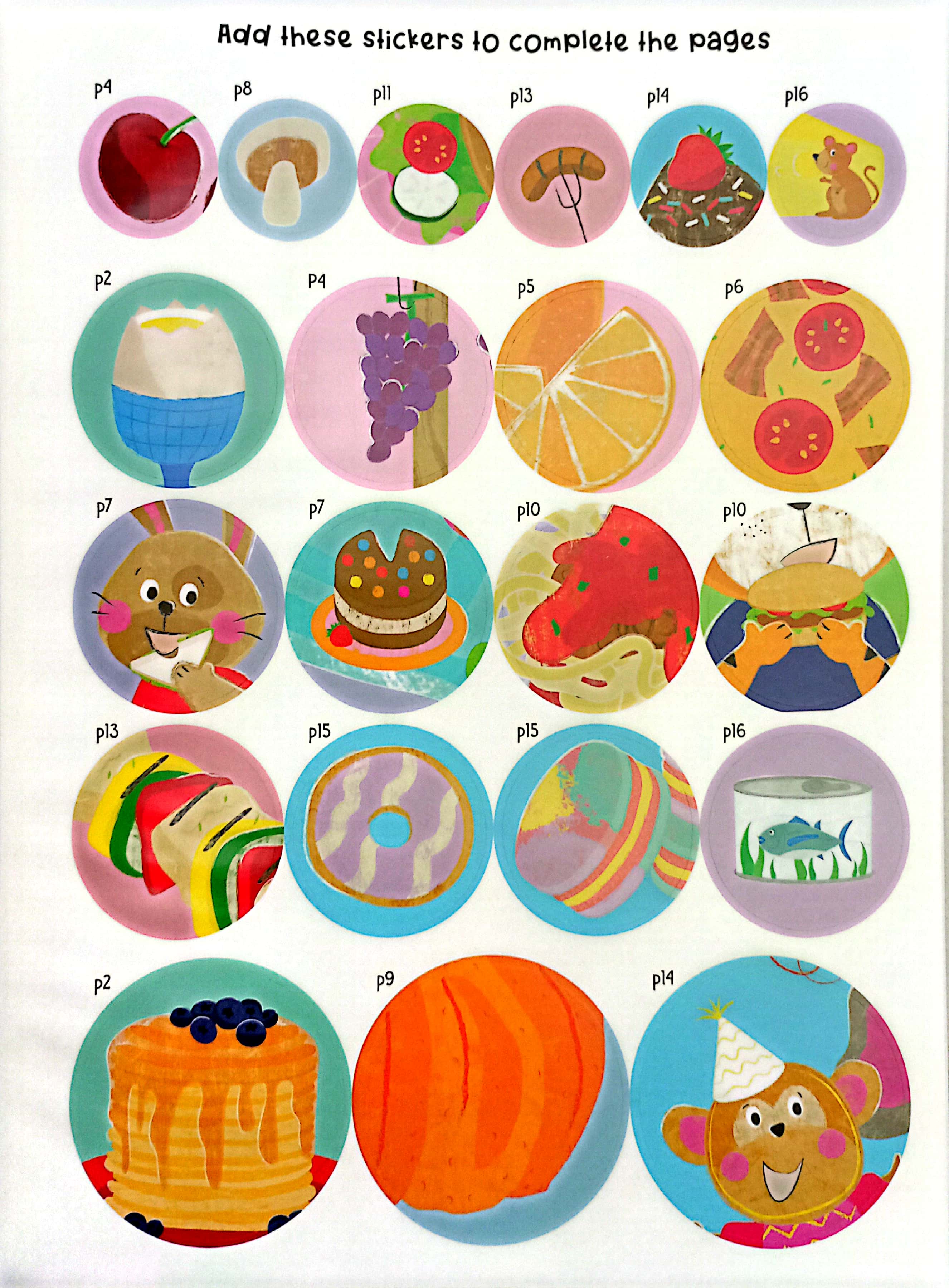 sticker book - food