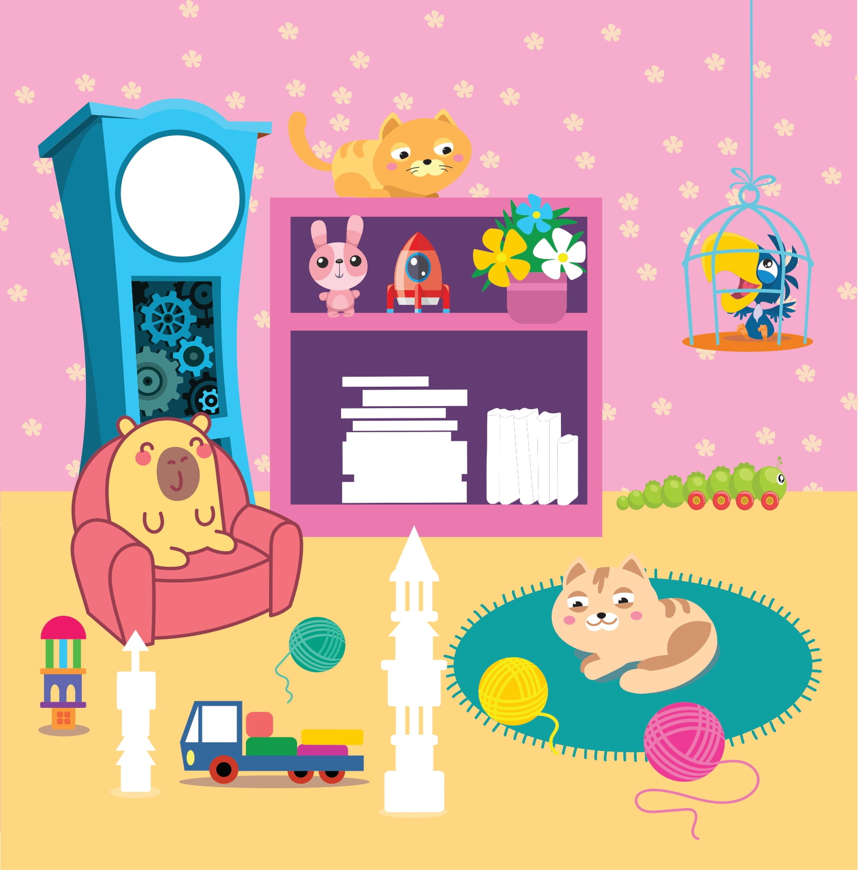 Sticker Capybara - Tìm Vật Ẩn Giấu - Khám Phá Thế GiớI