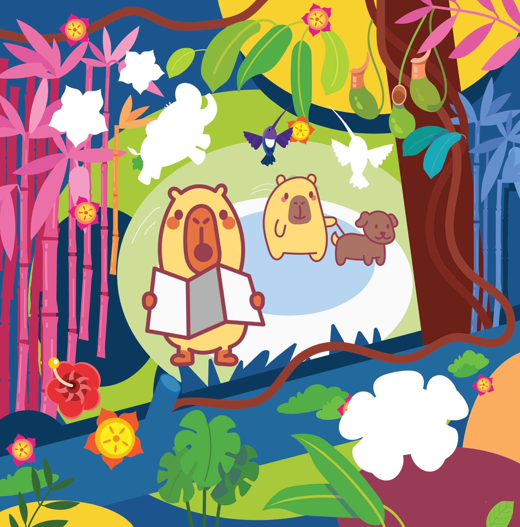 Sticker Capybara - Tìm Vật Ẩn Giấu - Khám Phá Thế GiớI